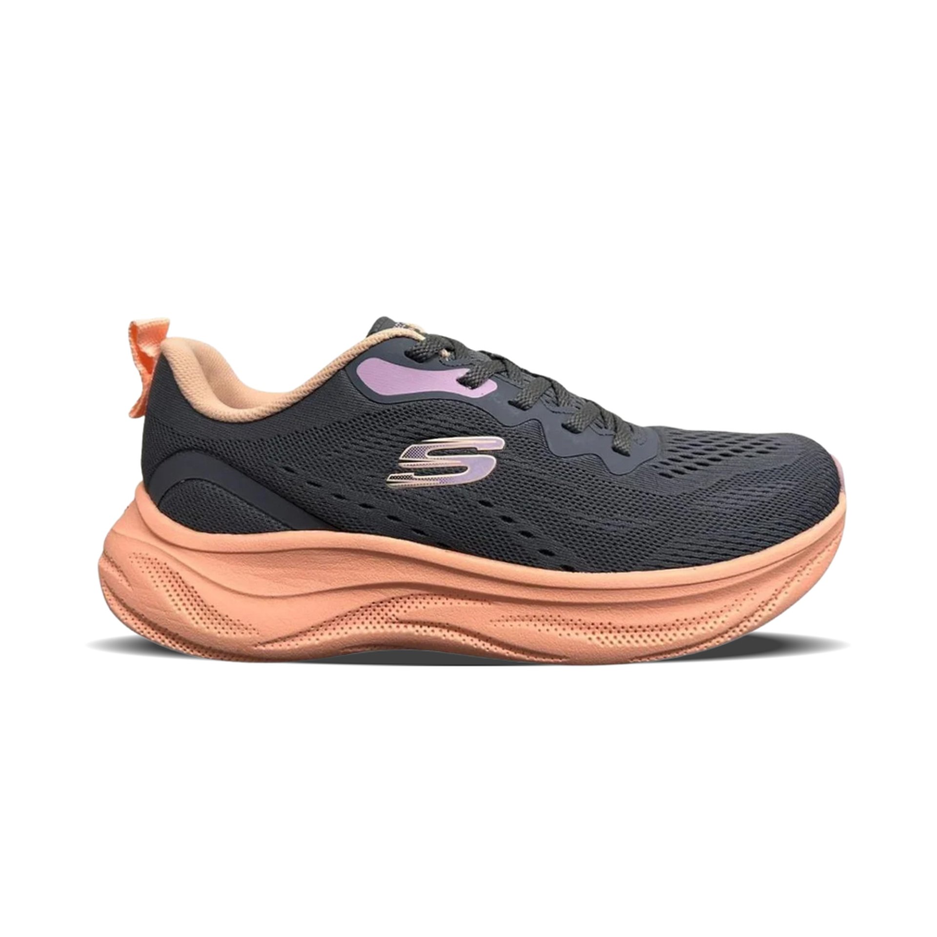 SUQQU 2点 Tênis Skechers Cloud Feminino - Cinza Escuro